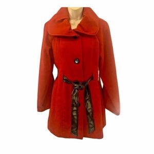 NWT Red Black George Brand Women's A-Line Pea Coat